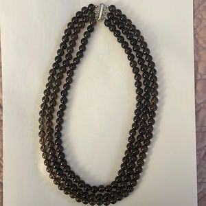 Smoky Quartz Real Gemstone Necklace .